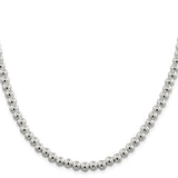 925 White Gold 6.1 mm Polished Chain Necklace, Solid