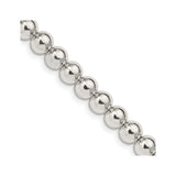 925 White Gold 6.1 mm Polished Chain Necklace, Solid detail view