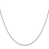 925 White Gold 1.25 mm Polished Chain Necklace, Solid