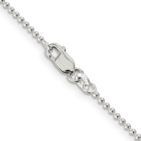 925 White Gold 1.5 mm Polished Chain Necklace, Solid alternate angle
