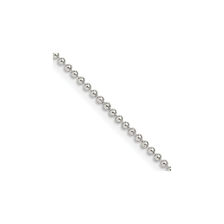 925 White Gold 1.5 mm Polished Chain Necklace, Solid alternate angle