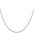 925 White Gold 2.35 mm Polished Chain Necklace, Solid