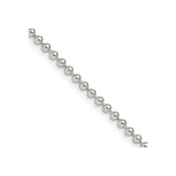 925 White Gold 2.35 mm Polished Chain Necklace, Solid alternate angle
