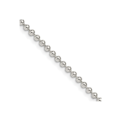 925 White Gold 2.35 mm Polished Chain Necklace, Solid alternate angle