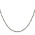 925 White Gold 3 mm Polished Chain Necklace, Solid