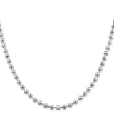 925 White Gold 5 mm Polished Chain Necklace, Solid