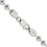925 White Gold 5 mm Polished Chain Necklace, Solid alternate angle