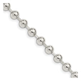 925 White Gold 5 mm Polished Chain Necklace, Solid detail view