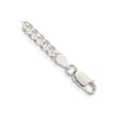 925 White Gold 3.8 mm Curb Chain Bracelet, Polished shown for scale