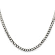 925 White Gold 4.7 mm Curb Chain Necklace, Polished