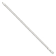 925 White Gold 4.7 mm Curb Chain Anklet, Polished
