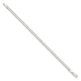 925 White Gold 4.7 mm Curb Chain Bracelet, Polished