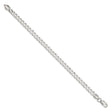 925 White Gold 5.75 mm Curb Chain Anklet, Polished