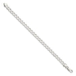 925 White Gold 6.8 mm Curb Chain Anklet, Polished