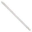 925 White Gold 7.5 mm Curb Chain Bracelet, Polished
