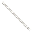 925 White Gold 11.75 mm Curb Chain Bracelet, Polished