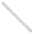 925 White Gold 14 mm Curb Chain Anklet, Polished