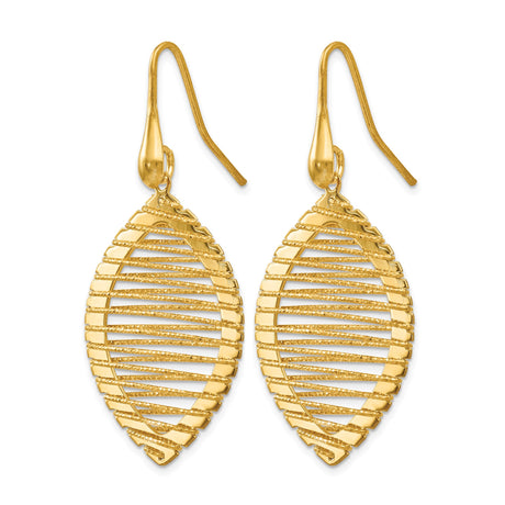 Sterling Silver Drop Earrings with Spiral and Oval Openwork Design for Women