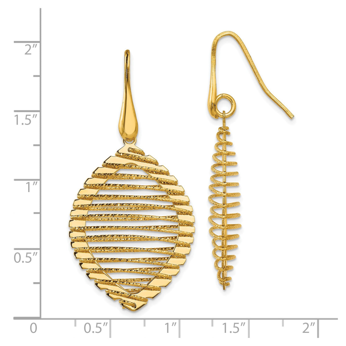 Sterling Silver Drop Earrings with Spiral and Oval Openwork Design for Women