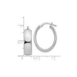 Sterling Silver Oval Hoop Earrings, High-Polish Classic Minimalist Design for Women