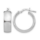 Sterling Silver Hoop Earrings, Smooth Polished Finish, Medium Round Lightweight Style for Women