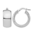 Sterling Silver Hoop Earrings, Classic Wide Band, High Polish Minimalist Style