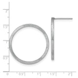 Sterling Silver Open Circle Stud Earrings, Brushed Matte Finish, Minimalist Geometric Design