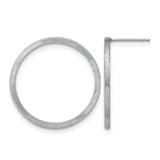 Sterling Silver Open Circle Stud Earrings, Brushed Matte Finish, Minimalist Geometric Design