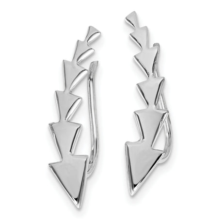 Sterling Silver Arrow Ear Climber Earrings, Geometric Modern Minimalist Design for Women