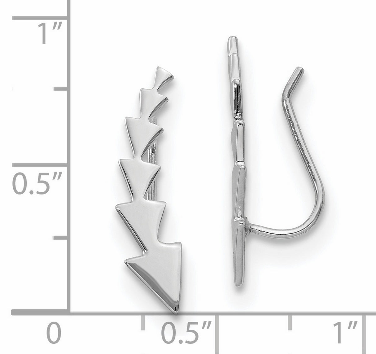 Sterling Silver Arrow Ear Climber Earrings, Geometric Modern Minimalist Design for Women