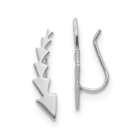 Sterling Silver Arrow Ear Climber Earrings, Geometric Modern Minimalist Design for Women