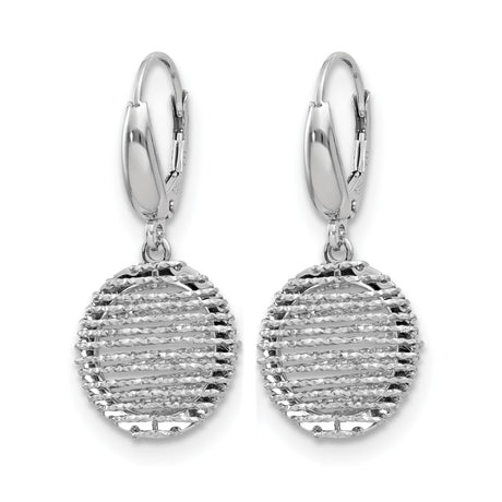 Sterling Silver Drop Earrings, Laser Cut Abstract Spiral and Circle Dangles, Lightweight Leverback Design
