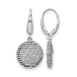 Sterling Silver Drop Earrings, Laser Cut Abstract Spiral and Circle Dangles, Lightweight Leverback Design
