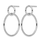 Sterling Silver Double Circle Hoop Earrings with Interlocking Open Hoops, Minimalist Design
