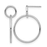 Sterling Silver Double Circle Hoop Earrings with Interlocking Open Hoops, Minimalist Design
