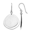 Sterling Silver Dangle Earrings with Asymmetrical Open Form and Textured Center
