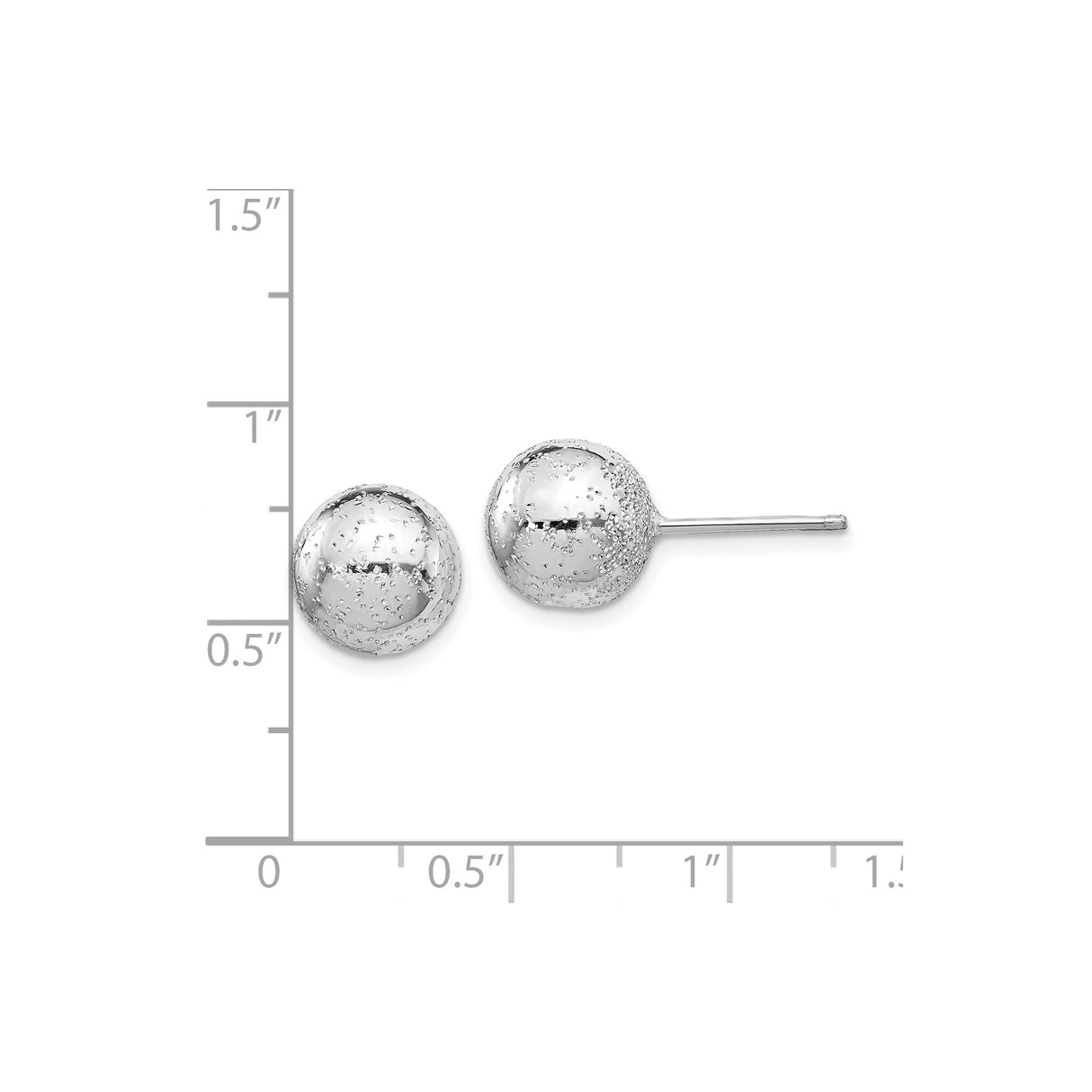 Sterling Silver Ball Stud Earrings, Polished and Textured Minimalist Design for Women