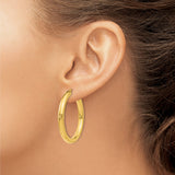 Sterling Silver Hoop Earrings, Classic Round Design with High Polish Finish for Women