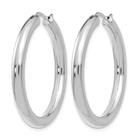 Sterling Silver Hoop Earrings, Classic Minimalist Round Design, Polished Finish for Women