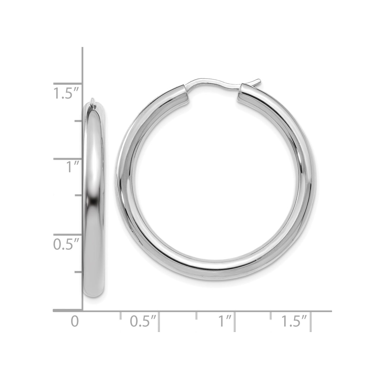 Sterling Silver Hoop Earrings, Classic Minimalist Round Design, Polished Finish for Women