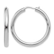 Sterling Silver Hoop Earrings, Classic Minimalist Round Design, Polished Finish for Women