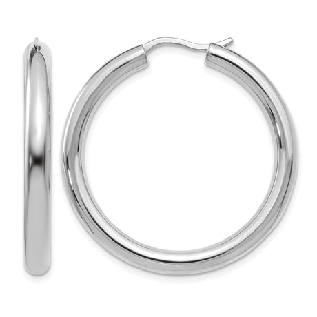 Sterling Silver Hoop Earrings, Classic Minimalist Round Design, Polished Finish for Women