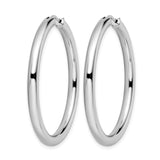 Sterling Silver Hoop Earrings, Classic Round Tube Design, Lightweight Polished Style for Women