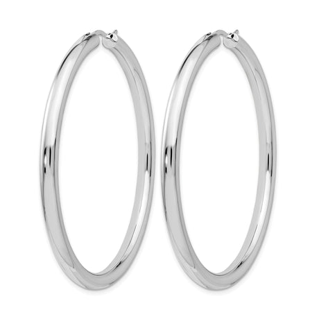 Sterling Silver Hoop Earrings, Classic Round Tube Design with Polished Finish for Women