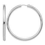 Sterling Silver Hoop Earrings, Classic Round Tube Design with Polished Finish for Women