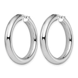 Sterling Silver Hoop Earrings, Medium Polished Tube Design, Minimalist Everyday Jewelry for Women