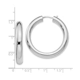 Sterling Silver Hoop Earrings, Medium Polished Tube Design, Minimalist Everyday Jewelry for Women