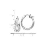 Sterling Silver Twisted Hoop Earrings, Polished Lightweight Modern Design for Women