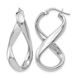 Sterling Silver Infinity Hoop Earrings with Twisted Loop Design, Lightweight and Hypoallergenic
