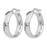 Sterling Silver Hoop Earrings, Polished Finish, Hinged Clasp, Minimalist Mid-Size Style for Women